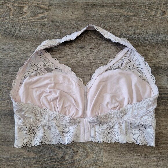 AERIE | Garden Party Lace Halter Bralette Floral Bra | Sz. XXL - Picture 5 of 7